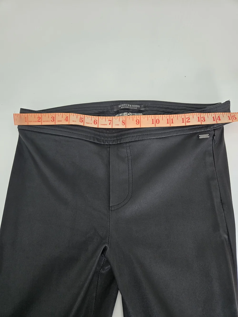 Scotch & Soda Black Skinny Leather Skinny Leg Pants, Size 1